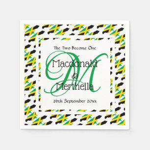 JAMAICA Monogram Anpassad Bröllopsfirande Papper Pappersservett