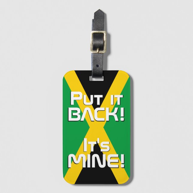 Jamaica National Flagga Funny Patriotic Bagagebricka (Framsida vertikal)