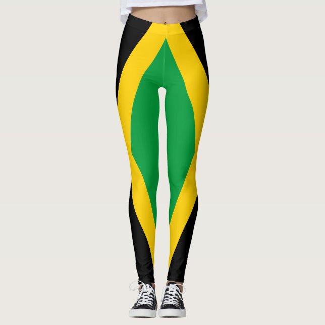 Jamaica National Flagga Patriotic  Leggings (Framsida)