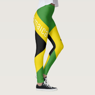 Jamaica National Flagga Stil Leggings