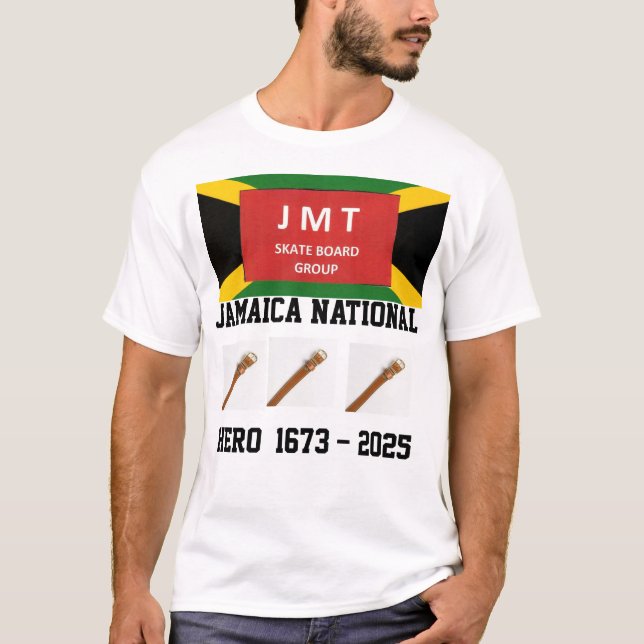 JAMAICA NATIONAL HERO. Grundläggande Mörk T-Shirt (Framsida)