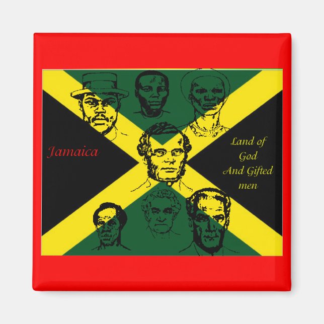 jamaica national hjälte-kylskåp magnet (Framsidan)