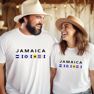Jamaica Nautical Sailing Flaggor T Shirt