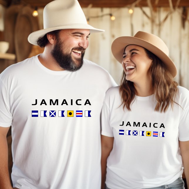 Jamaica Nautical Sailing Flaggor T Shirt (Skapare uppladdad)