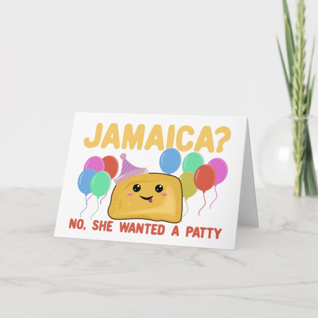 Jamaica? Nej, hon ville ha en Patty - Funny Jamaic Kort (Framsida)