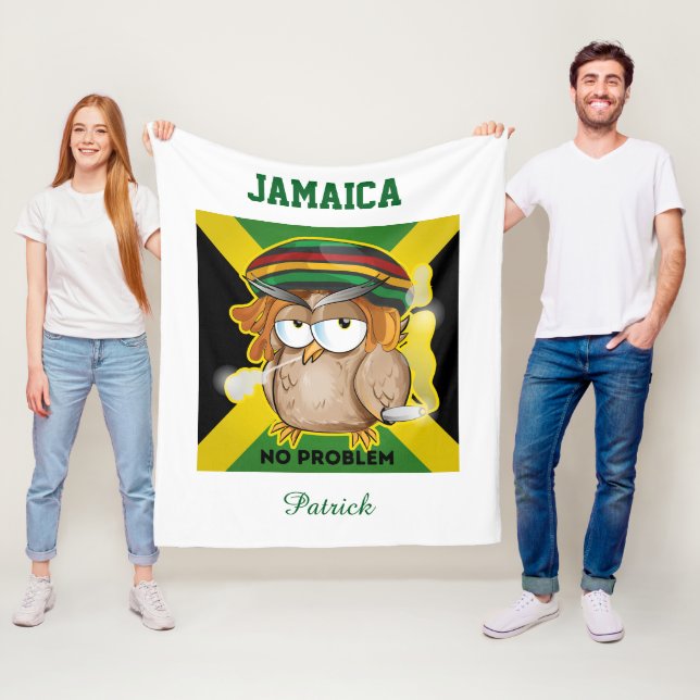 Jamaica No Problem Personlig Namn Fleecefilt (På plats)