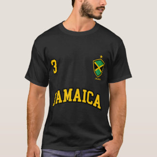 Jamaica Number 3 - Fotboll Team Sports Jamaican Fl T Shirt
