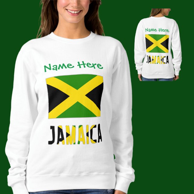 Jamaica och Jamaican Flagga Grönt Anpassning T Shirt (Skapare uppladdad)