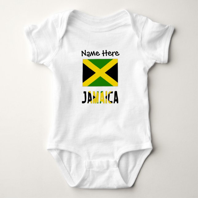 Jamaica och Jamaican Flagga med ditt namn T Shirt (Framsida)