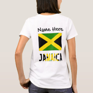 Jamaica och Jamaican Flagga med ditt namn T Shirt