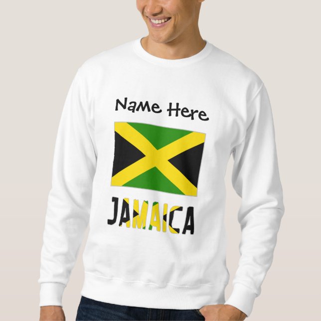 Jamaica och Jamaican Flagga Personlig Lång Ärmad Tröja (Framsida)