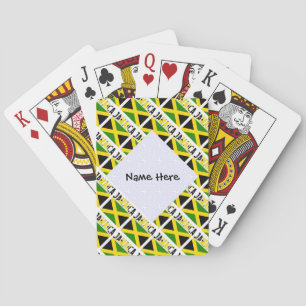 Jamaica och Jamaican Flagga Tilad med ditt namn Casinokort