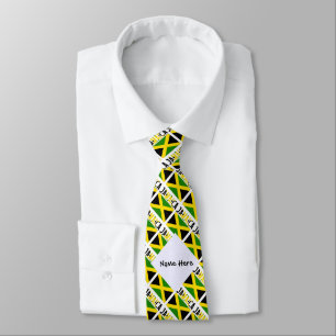 Jamaica och Jamaican Flagga Tilad med ditt namn Slips