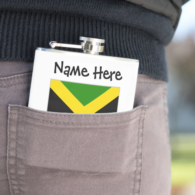 Jamaica och Jamaicans flagga med ditt namn Fickplunta (In Situ)