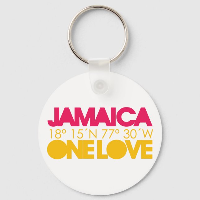 Jamaica One Kärlek Keychain Nyckelring (Framsida)