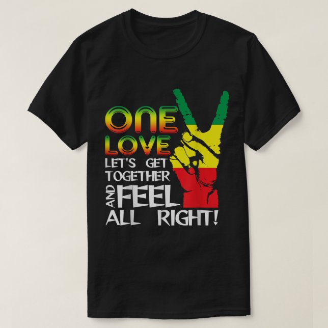Jamaica One Kärlek Reggae Caribbean Music Pride Fl T Shirt (Design framsida)