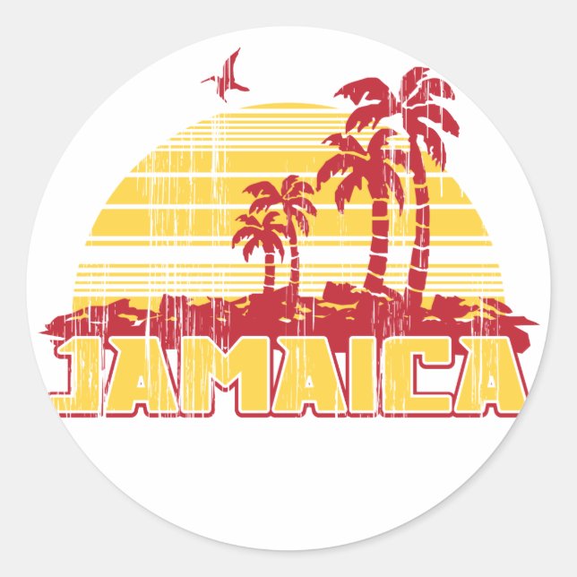 Jamaica Paradise Runt Klistermärke (Framsida)