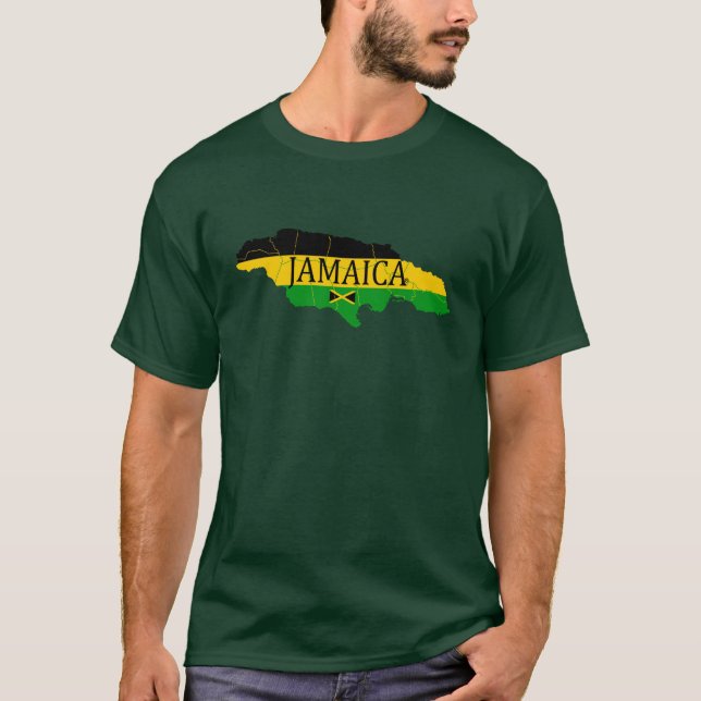Jamaica Parish Flagga Färg Art T-Shirt (Framsida)