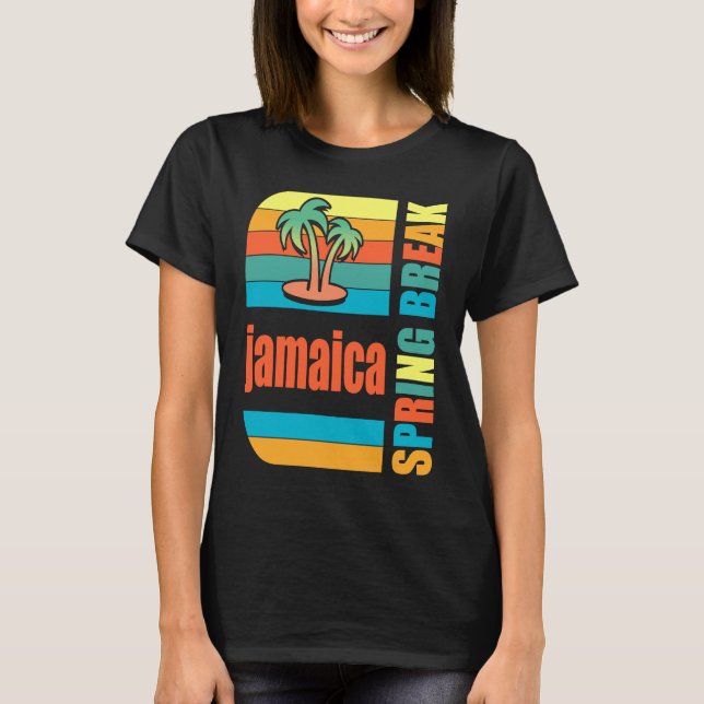 Jamaica Påsklov High School Retro Beach Graph T Shirt (Framsida)