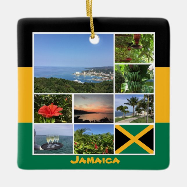 Jamaica Photo Collage Julgransprydnad Keramik (Framsida)