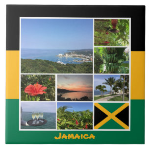 Jamaica Photo Collage Kakelplatta