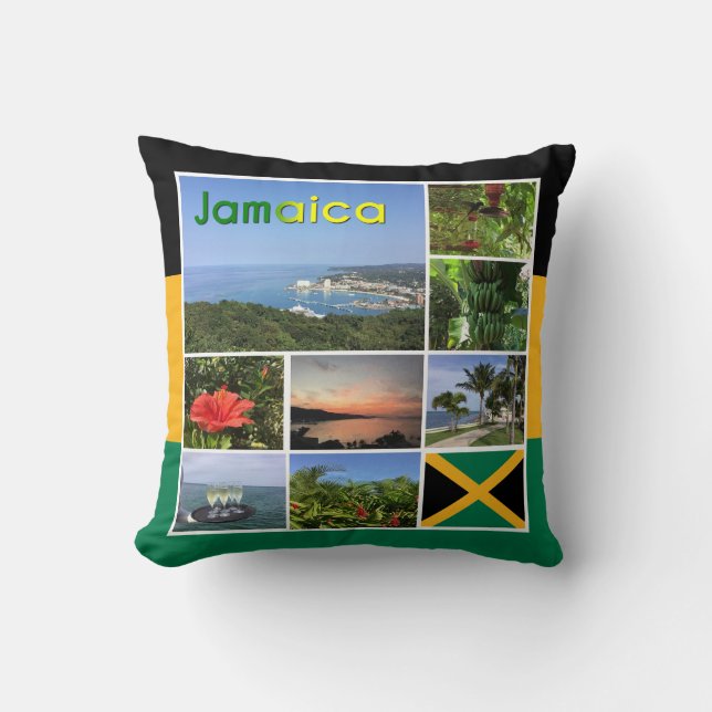 Jamaica Photo Collage Kudde (Framsida)
