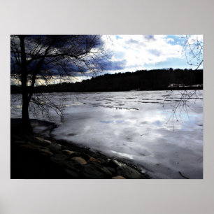 Jamaica Pond, Jamaica Plains, fryst Poster