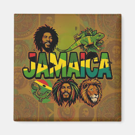 Jamaica proud magnet with jamaican colors