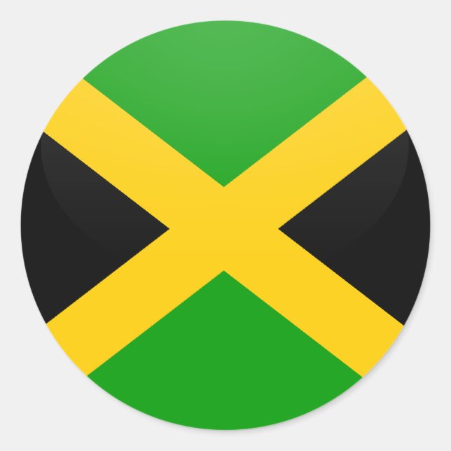 Jamaica quality Flagga Circle Runt Klistermärke (Framsida)