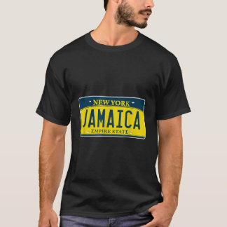 Jamaica Queens NY New York grannskapslicens Pl T Shirt