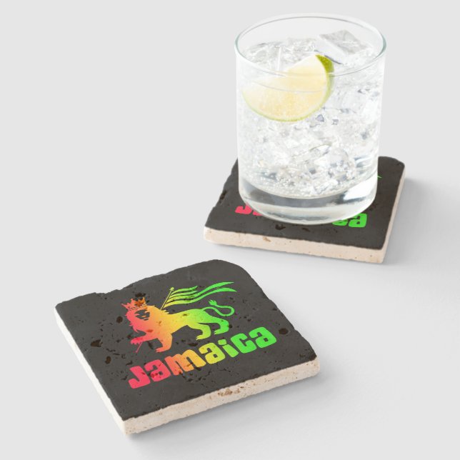 Jamaica Rasta Lejon Stenunderlägg (Sidan)