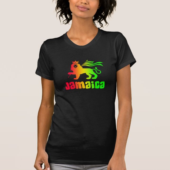 Jamaica Rasta Lejon T-Shirt (Framsida)