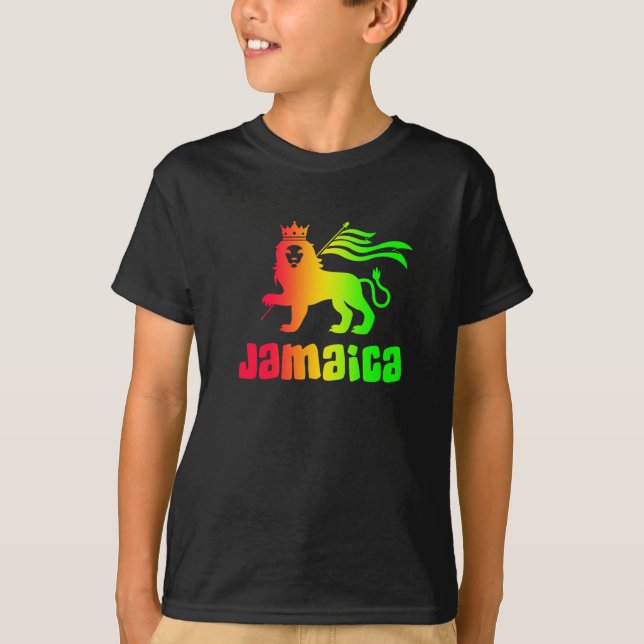 Jamaica Rasta Lejon T-Shirt (Framsida)