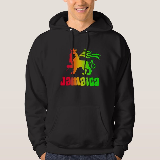 Jamaica Rasta Lejonare  Hoodie (Framsida)