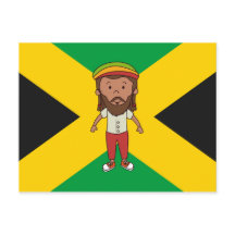 Jamaica Rasta Man Land Flagga Postcard Gift Idea