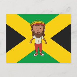 Jamaica Rasta Man Land Flagga Postcard Gift Idea Vykort