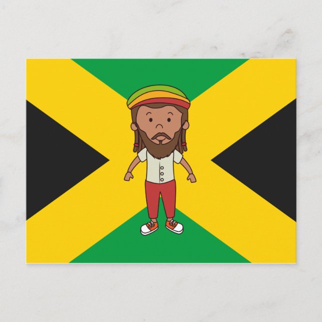 Jamaica Rasta Man Land Flagga Postcard Gift Idea Vykort (Framsida)