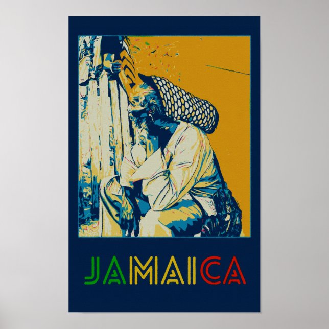 Jamaica, rastafari-vykort för kultur poster (Framsidan)