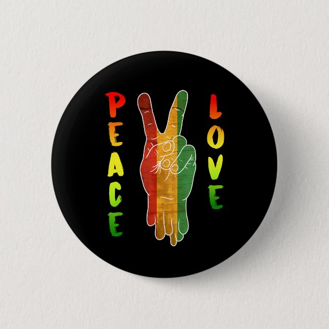 Jamaica Reggae Music Rasta Pride Peace Kärlek Knapp (Framsida)