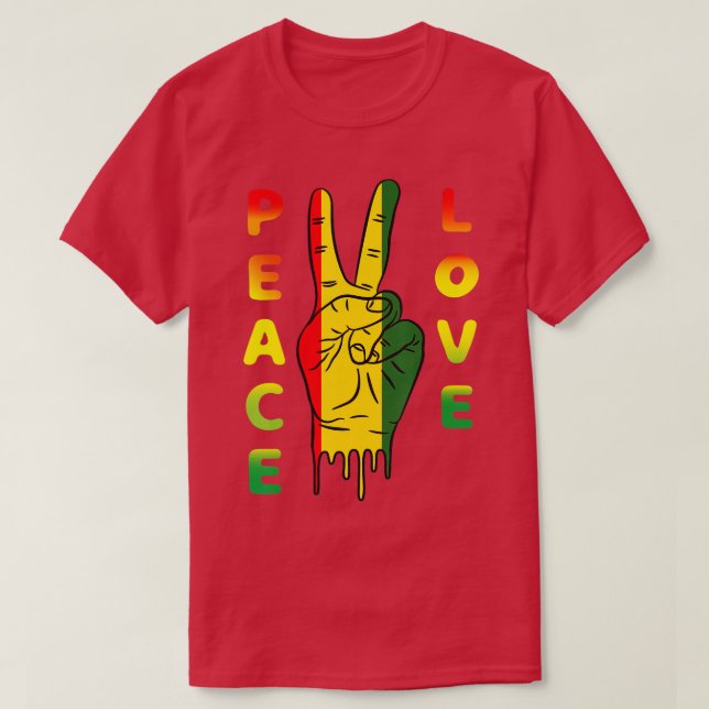 Jamaica Reggae Music Rasta Pride Peace Kärlek T Shirt (Design framsida)