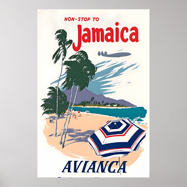 Jamaica Resematerial Affisch Jamaicansk Konsttryck (Framsidan)