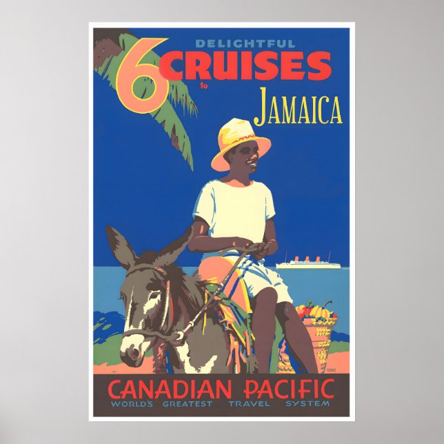 Jamaica-resoraffisch jamaicanskt souvenirkonsttryc poster (Framsidan)