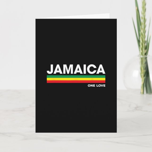 Jamaica Retro Reggae Färg Rs Jamaicansk Semester S Kort (Framsida)