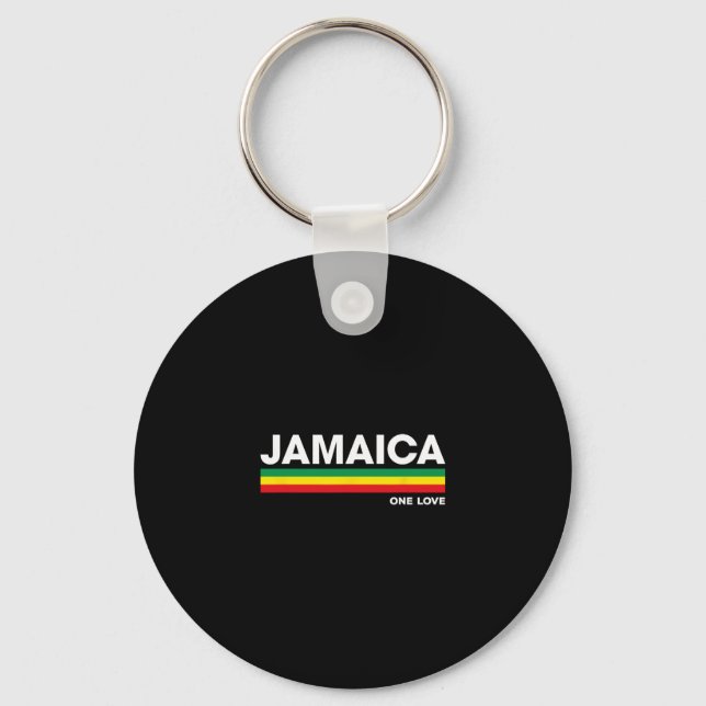 Jamaica Retro Reggae Färg Staplar Jamaicansk Semes Nyckelring (Framsida)