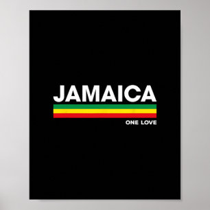 Jamaica Retro Reggae Färg Staplar Jamaicansk Semes Poster