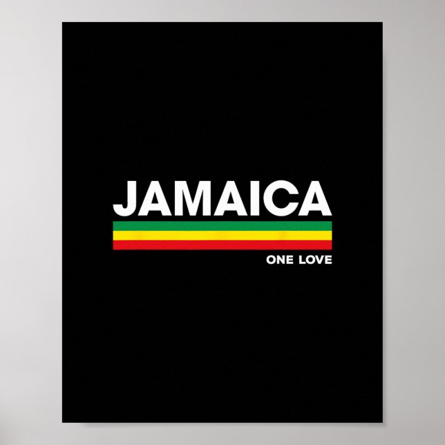 Jamaica Retro Reggae Färg Staplar Jamaicansk Semes Poster (Framsidan)