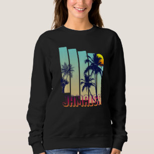 Jamaica Retro Vintage Stil Handflatan Träd T Shirt