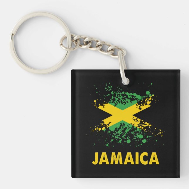 Jamaica Retro Watercolor Jamaican Flagga (Framsidan)