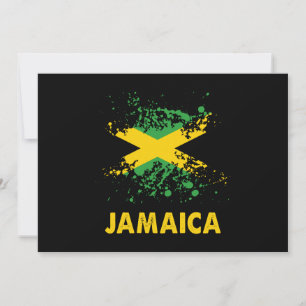 Jamaica Retro Watercolor Jamaican Flagga Inbjudningar