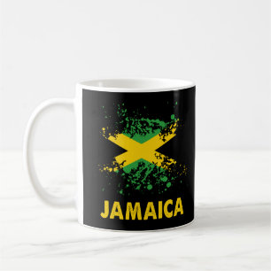 Jamaica Retro Watercolor Jamaican Flagga Kaffemugg
